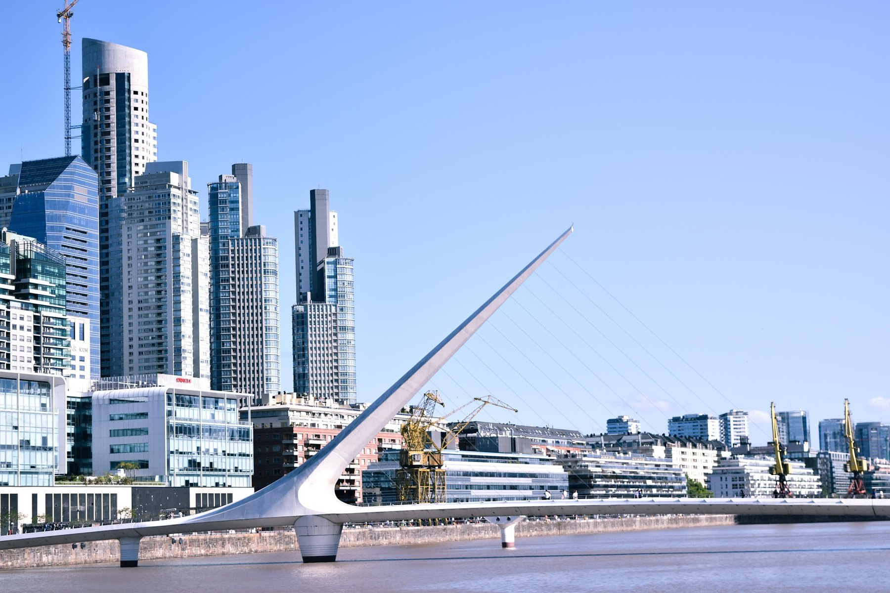 Puente de la Mujer and the Puerto Madero waterfront in Buenos Aires