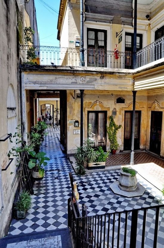 Historic courtyard and staircase in Buenos Aires